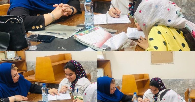 کارگاه خوشنویسی با خودکار در پژوهش‌سرای دانش‌آموزی فرهنگ ورامین